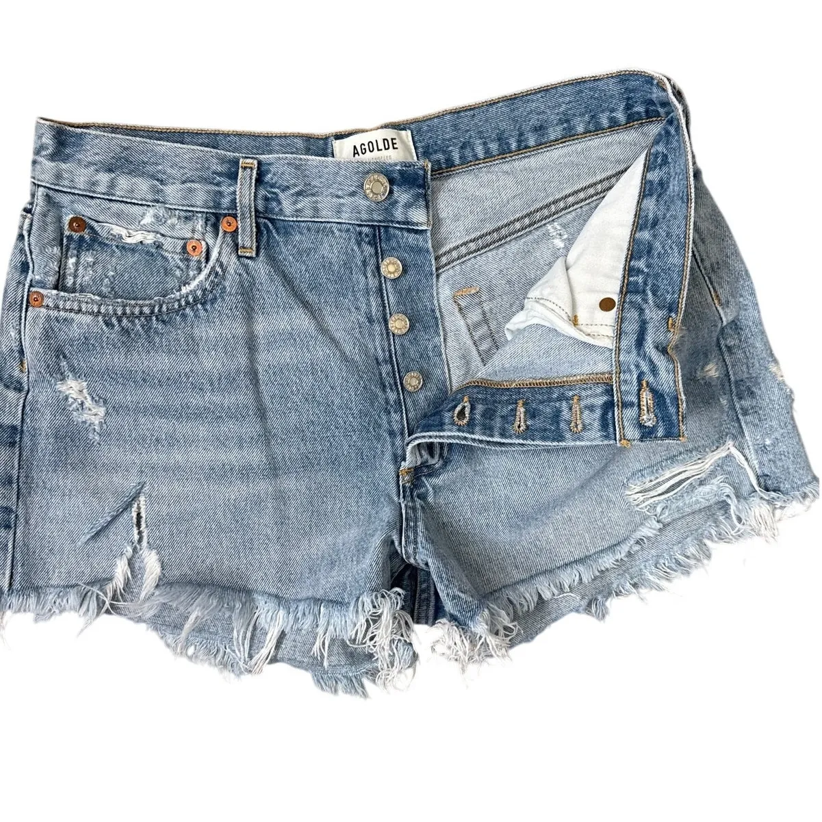 AGOLDE Parker Vintage Cut Off‎ Jean Shorts Swapmeet Size 29 - Image 6