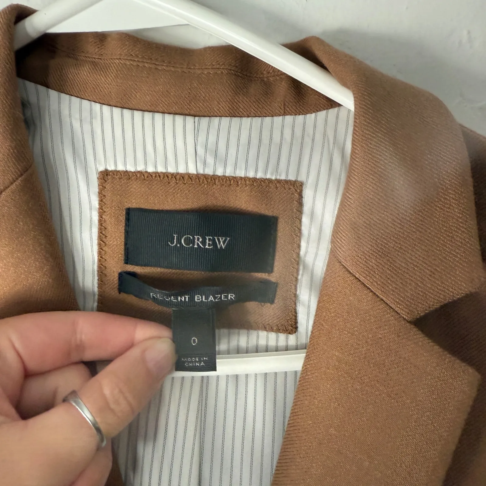 J.Crew Regent Blazer Women 0 Camel Brown Wool Blend Preppy Old Money Academia‎ - Image 2