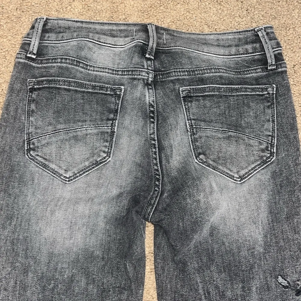 Driftwood Jackie Floral‎ Embroidered Boho Low Rise Skinny Jeans Faded Black 27 - Image 7