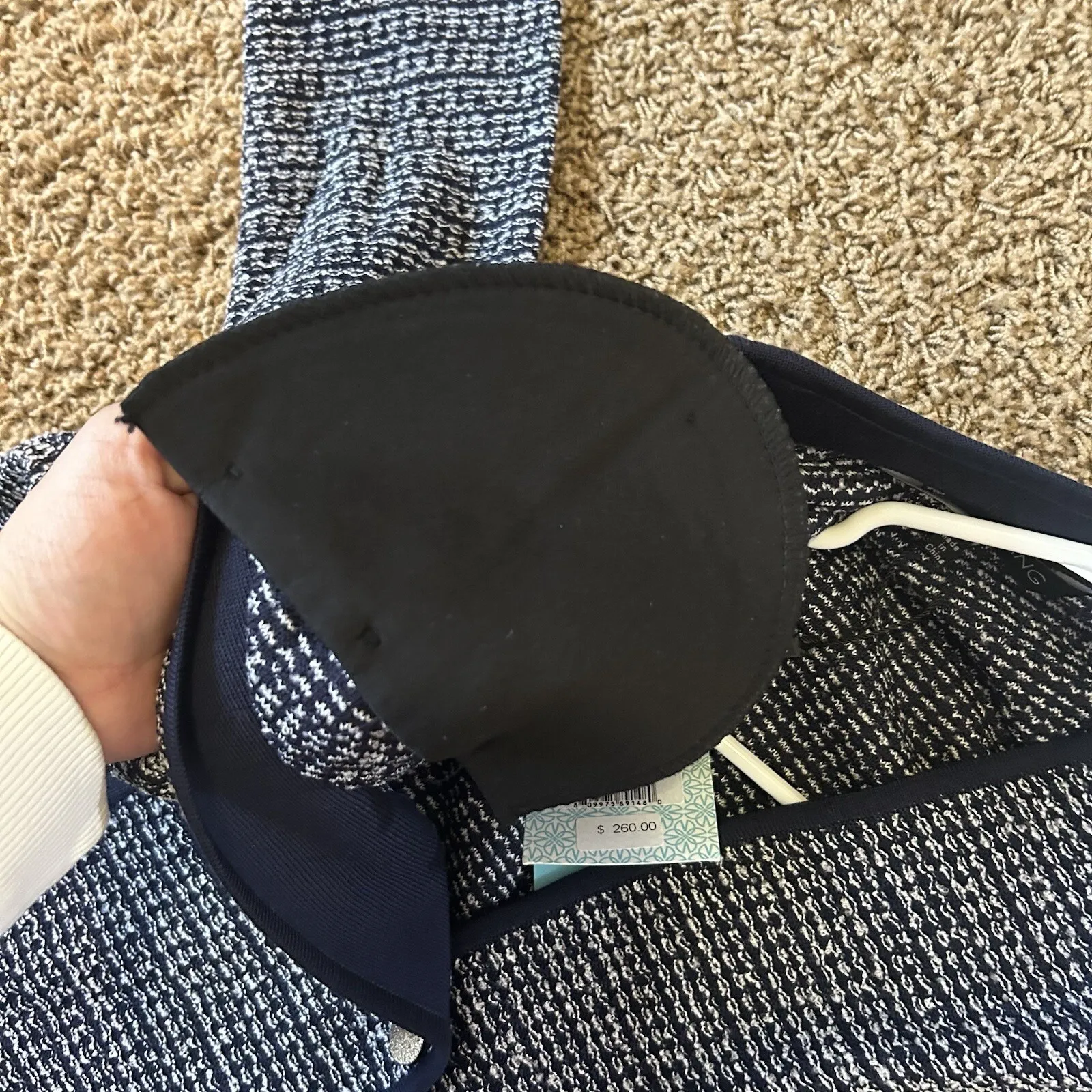 Ming Wang Heritage Fit Cardigan Size PL Navy Blue & White Sweater Coastal NWT - Image 13