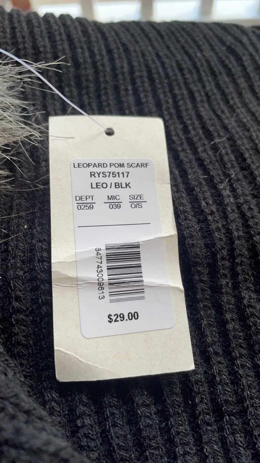 Leopard Pom Pom Scarf - Image 3