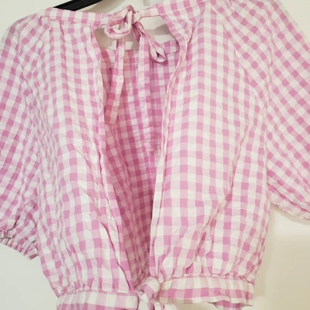 BP Gingham Open Back Crop Top - Image 5