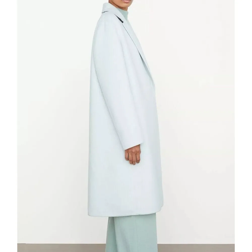 $795 Vince Womens Coat 2XL XXL Mint Glass Brushed Wool Classic Straight Overcoat - Image 4