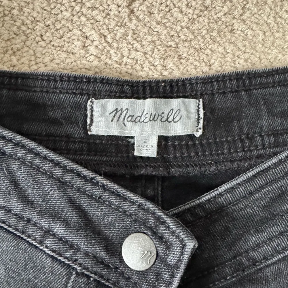 Madewell Metropolis Snap Button Denim Jean Mini Skirt Size 2 Rawley Black H2310 - Image 3