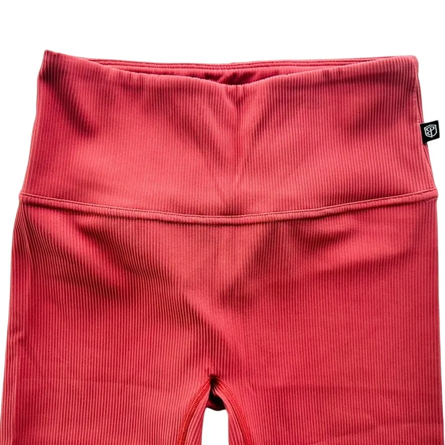 Born Primitive Ribbed Crop Coral Pink Size Small High Rise Gym Yoga Crossfit Orange - Image 2