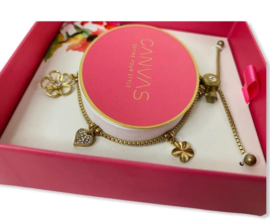 Canvas Satin Gold Bolo Charm Bracelet  - Image 5