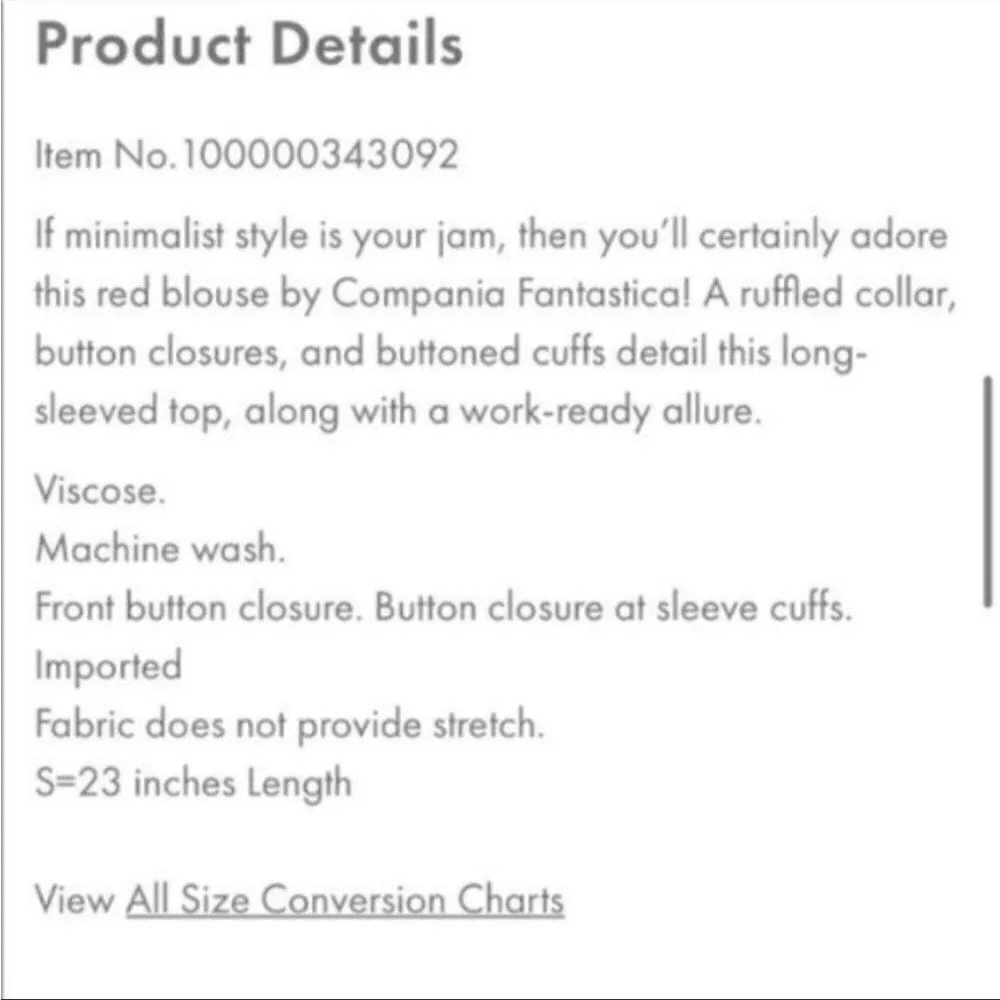 Modcloth Ruffle Collar Blouse The Frill Of It Top Red XS - Image 9