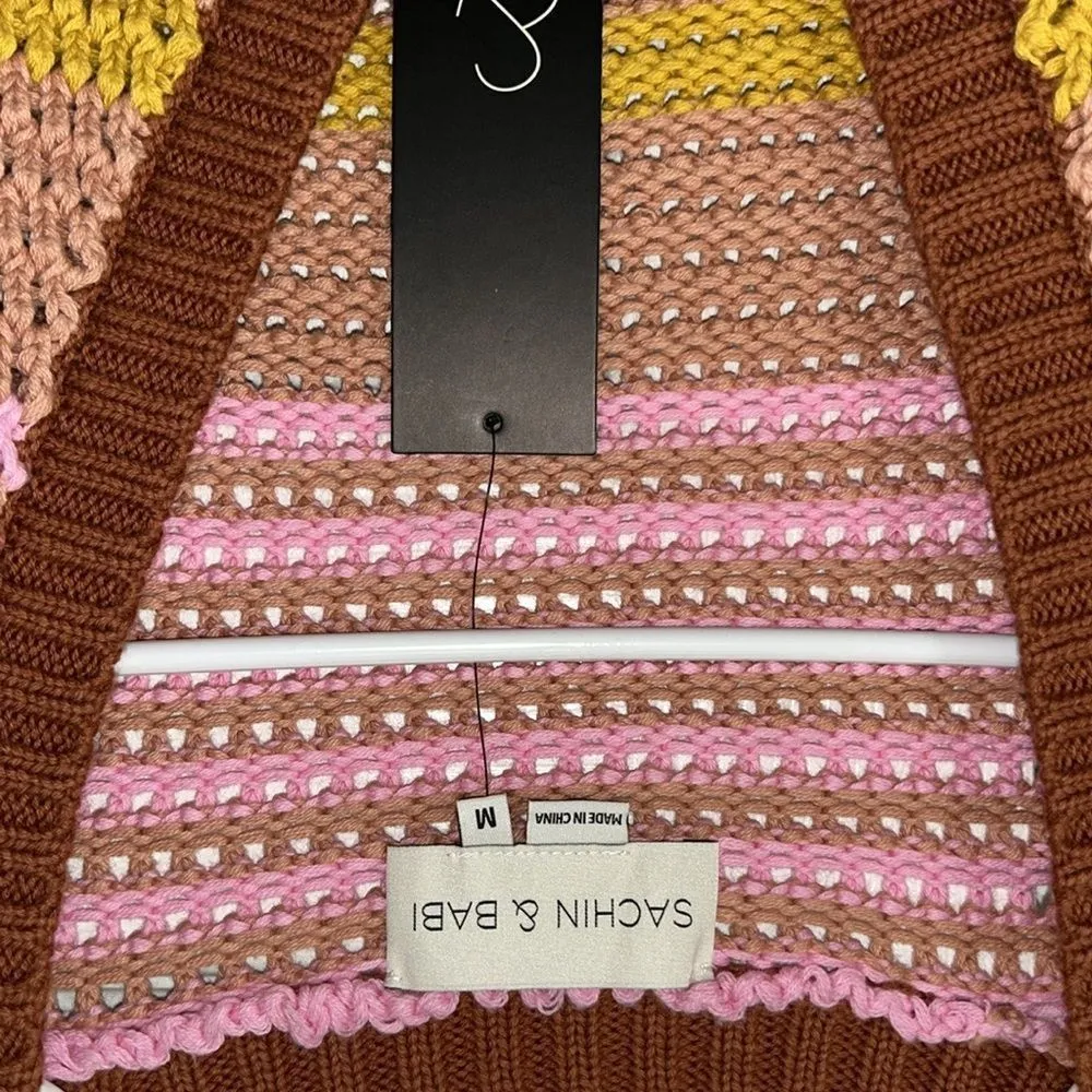 Sachin + Babi  Striped Cropped Cotton
Cardigan(Size Medium) - Image 2