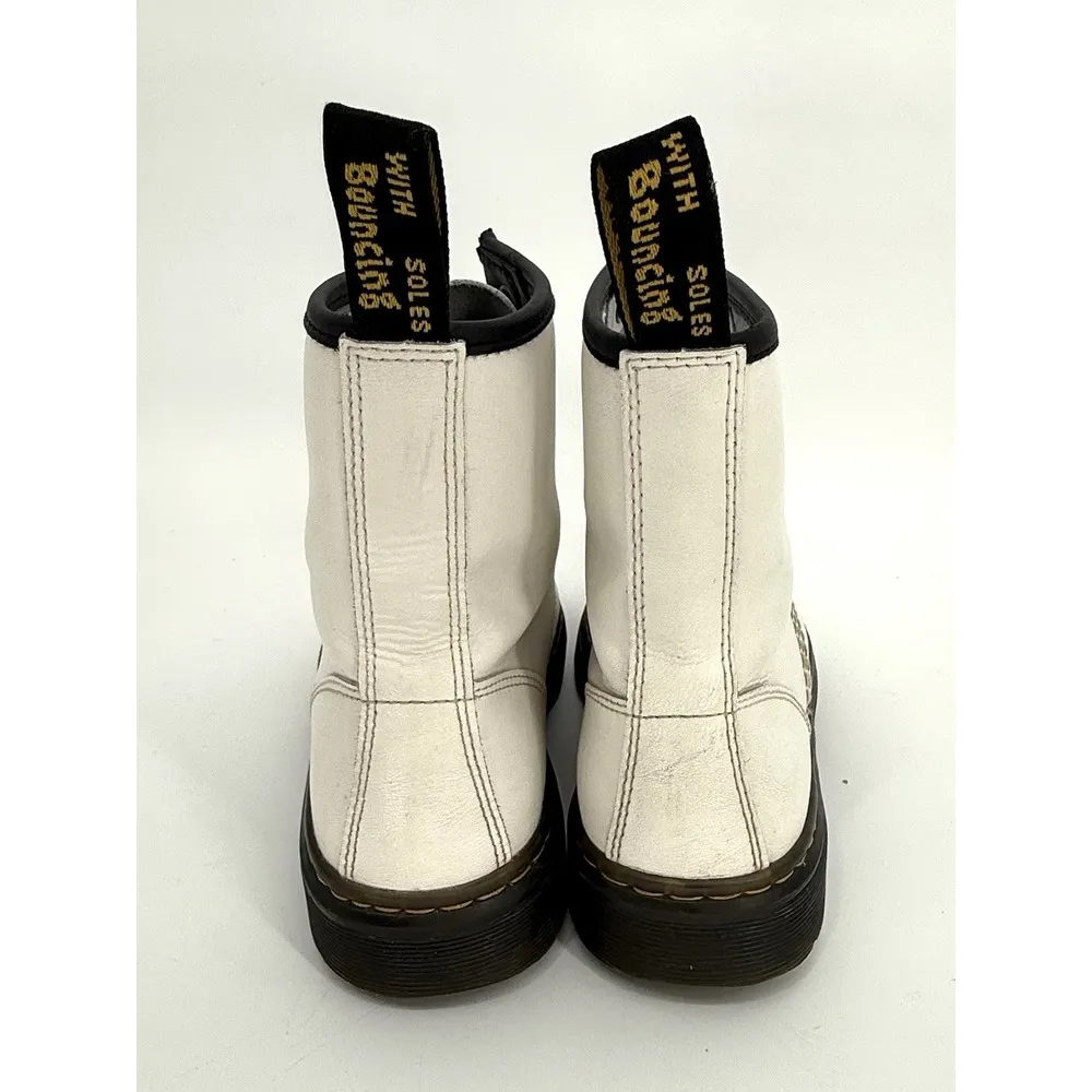 Dr. Martens Zavala Womens Size 5 US White Classic Side Zip Lace Up Combat Boots - Image 5