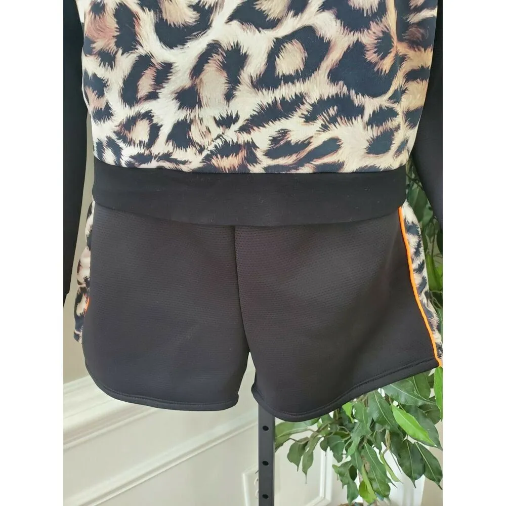 Trend Factory Women Black Polyester Long Sleeve Shirt & Short 2 Piece Set Size S - Image 4