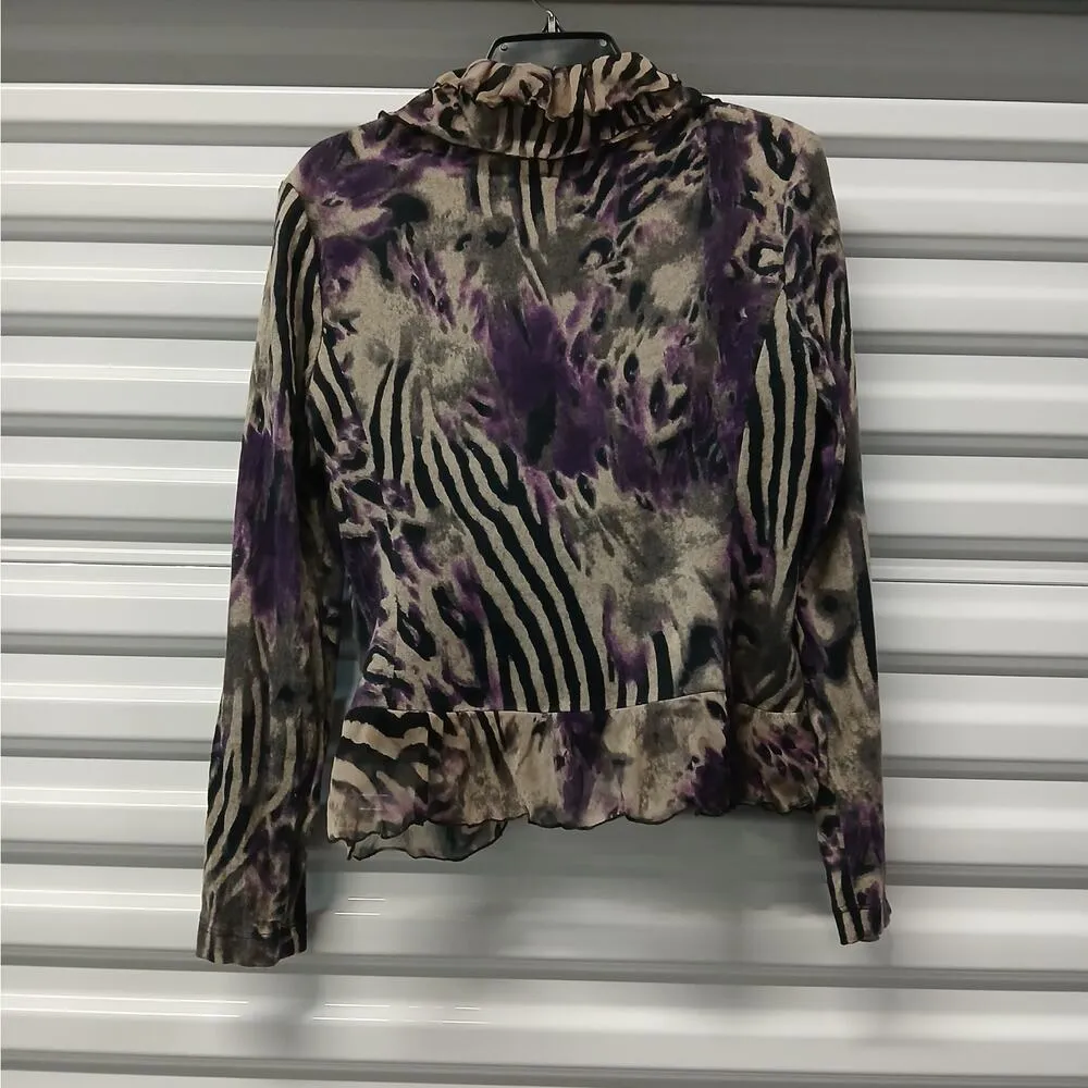 Alberto Makali Women's Top Size Medium Multi Whimsigoth Artsy Boho Blouse - Image 3