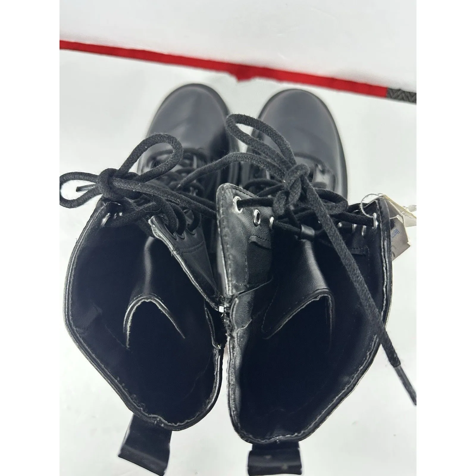 No Boundaries Women’s Combat Boots Black Size 8 Memory Foam Laced Zipper New - Image 5