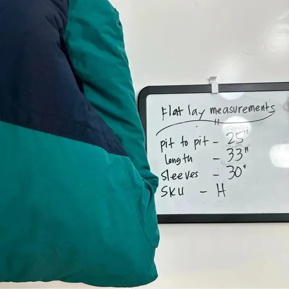 Vintage Lands’ End Women’s Size Large Winter‎ Coat Thick Insulated Green Blue - Image 14