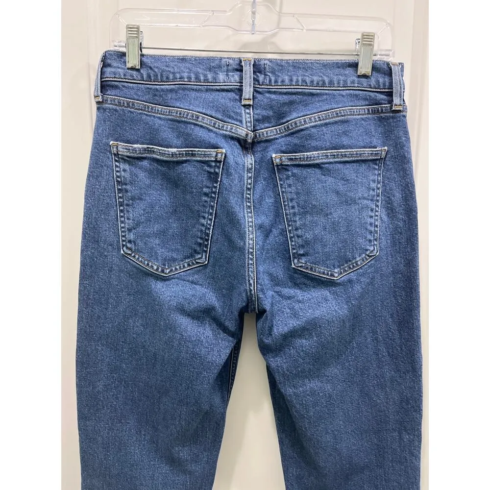 Agolde Womens Organic Cotton Mid-Rise Straight Leg Jeans Medium Wash Sz 27 - Image 8