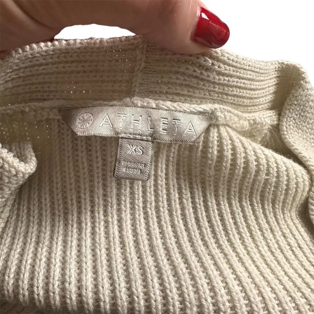 Athleta Switchback Pullover V-Neck Sweater Ivory Long Sleeve Women’s Size XS - Image 6