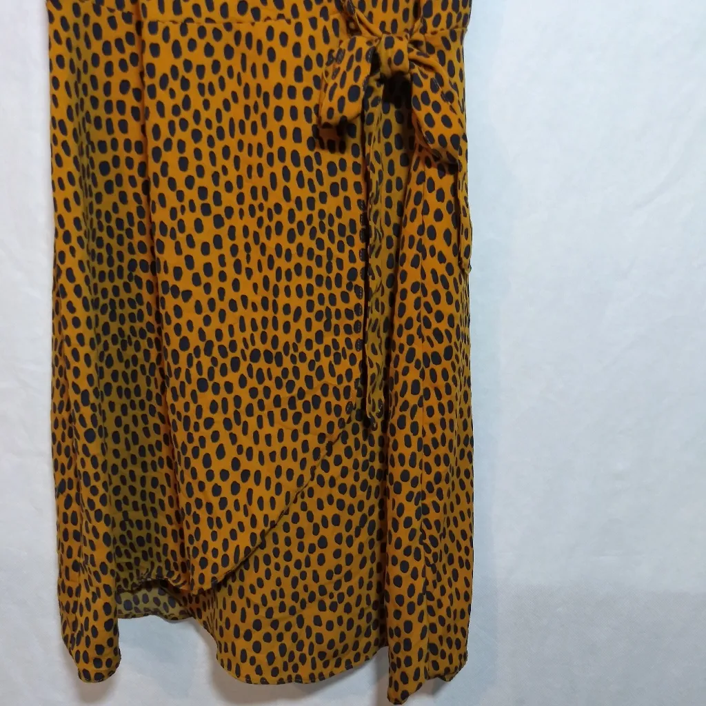 J.Crew Drapey Twill Leopard Wrap Mini Dress Animal Print Size 4 - Image 4