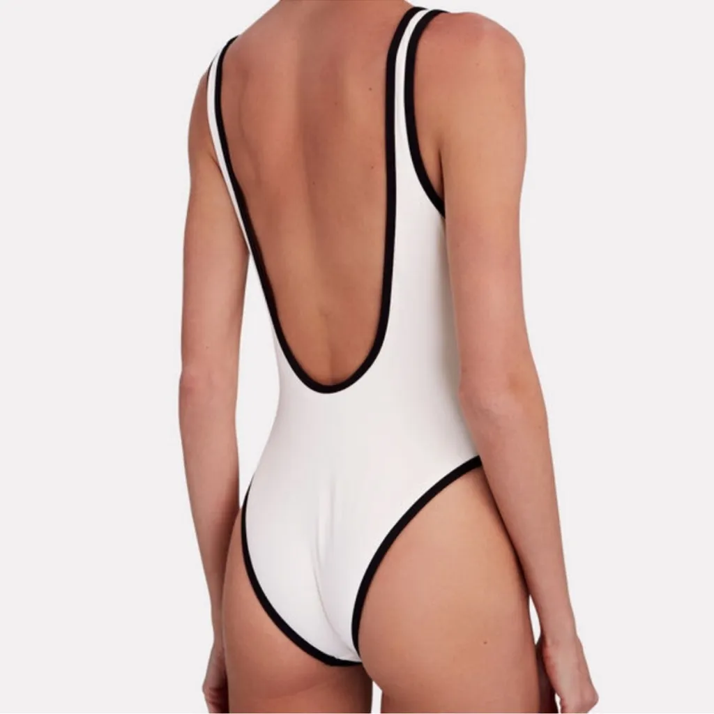 WeWoreWhat Bride Swimsuit‎ with Black Trim NWT XL - Image 2