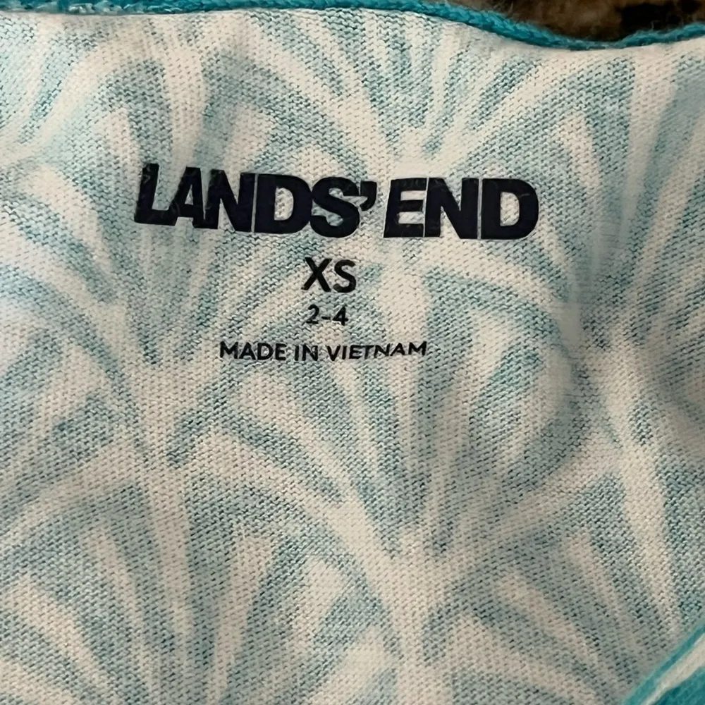 Lands’ End Teal Seashell Hoodie Mini Dress XS – Beach Cover-Up Coastal Nautical - Image 10