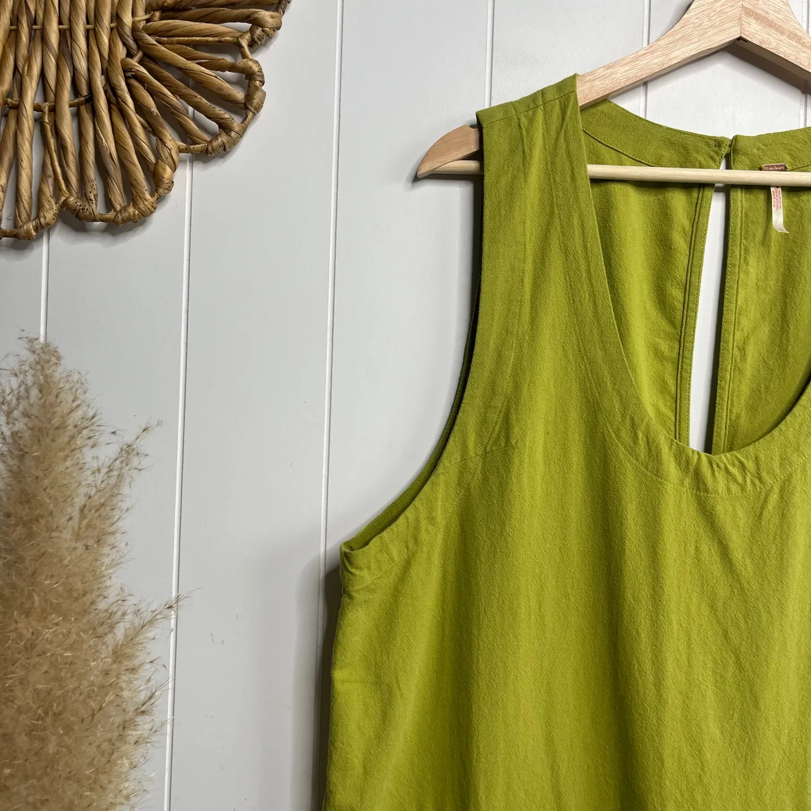 Free People romper cotton one-piece jumpsuit onesie XS playsuit green - Image 2