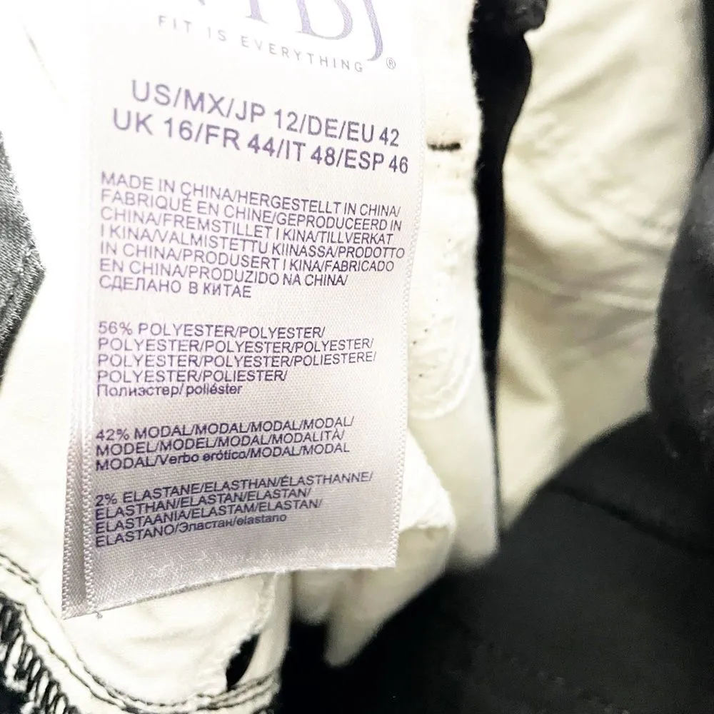 NYDJ Ami High Rise Lift Tuck Stretch Ankle Skinny Jeans in Black Denim Size 12 - Image 10