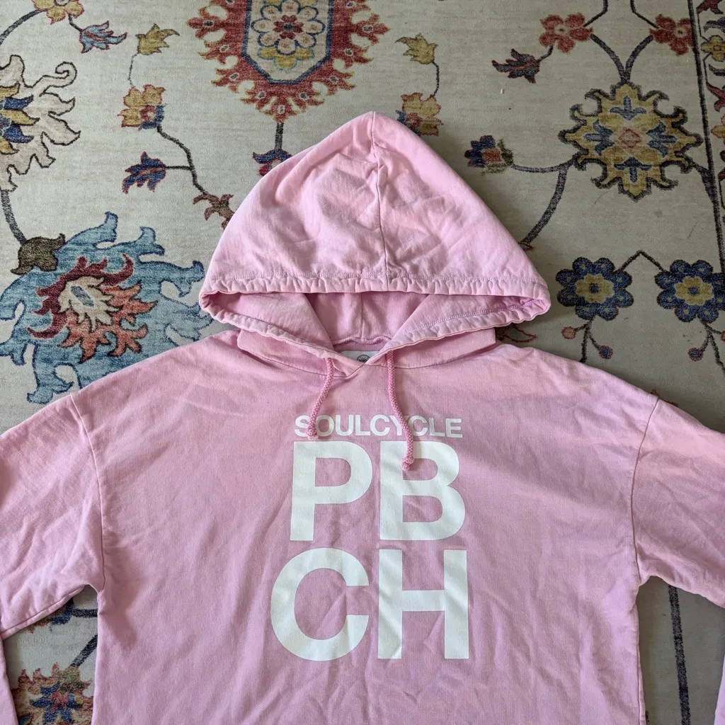 Soulcycle Light Pink Graphic Hoodie Sweater PBCH Soulcycle Size Medium - Image 2