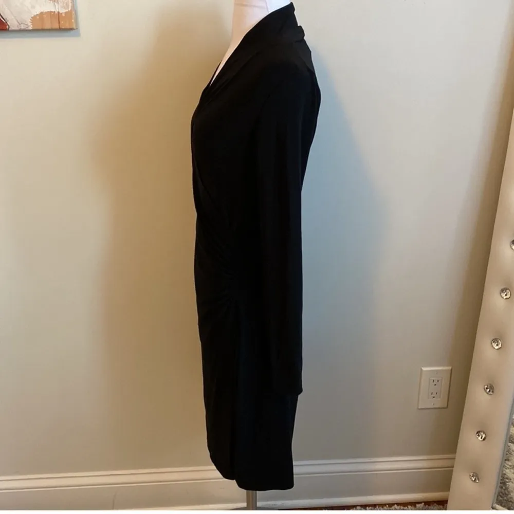 NORMA KAMALI Long Sleeve Modern Side Drape Dress in Pewter size XS - Image 9