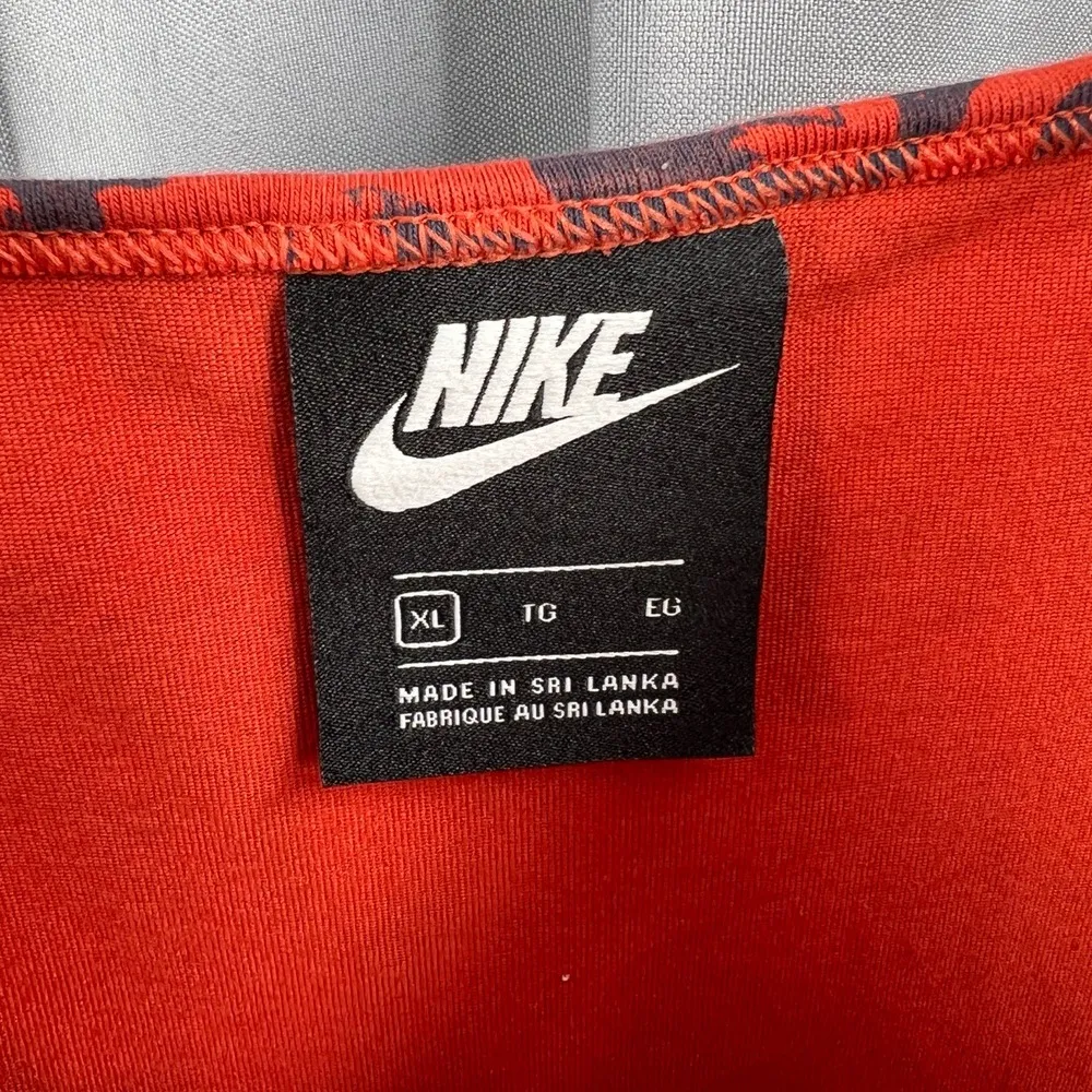 Nike Womens Recreation Club Dress Red Blue Print Stretchy Knit Patterned XL - Image 5