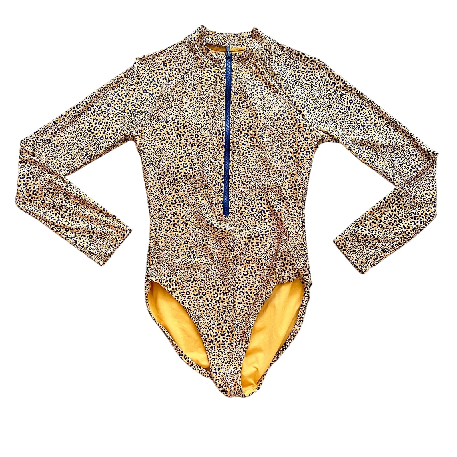 Seafolly Australia One Piece Swimsuit Long Sleeve Zip Rashguard 8 Animal Print - Image 2