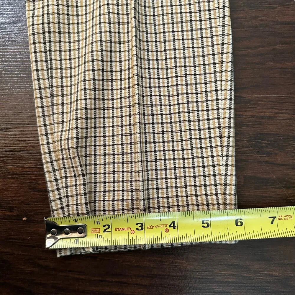 Theory yellow, cream & black plaid dress pants size 4 - Image 10