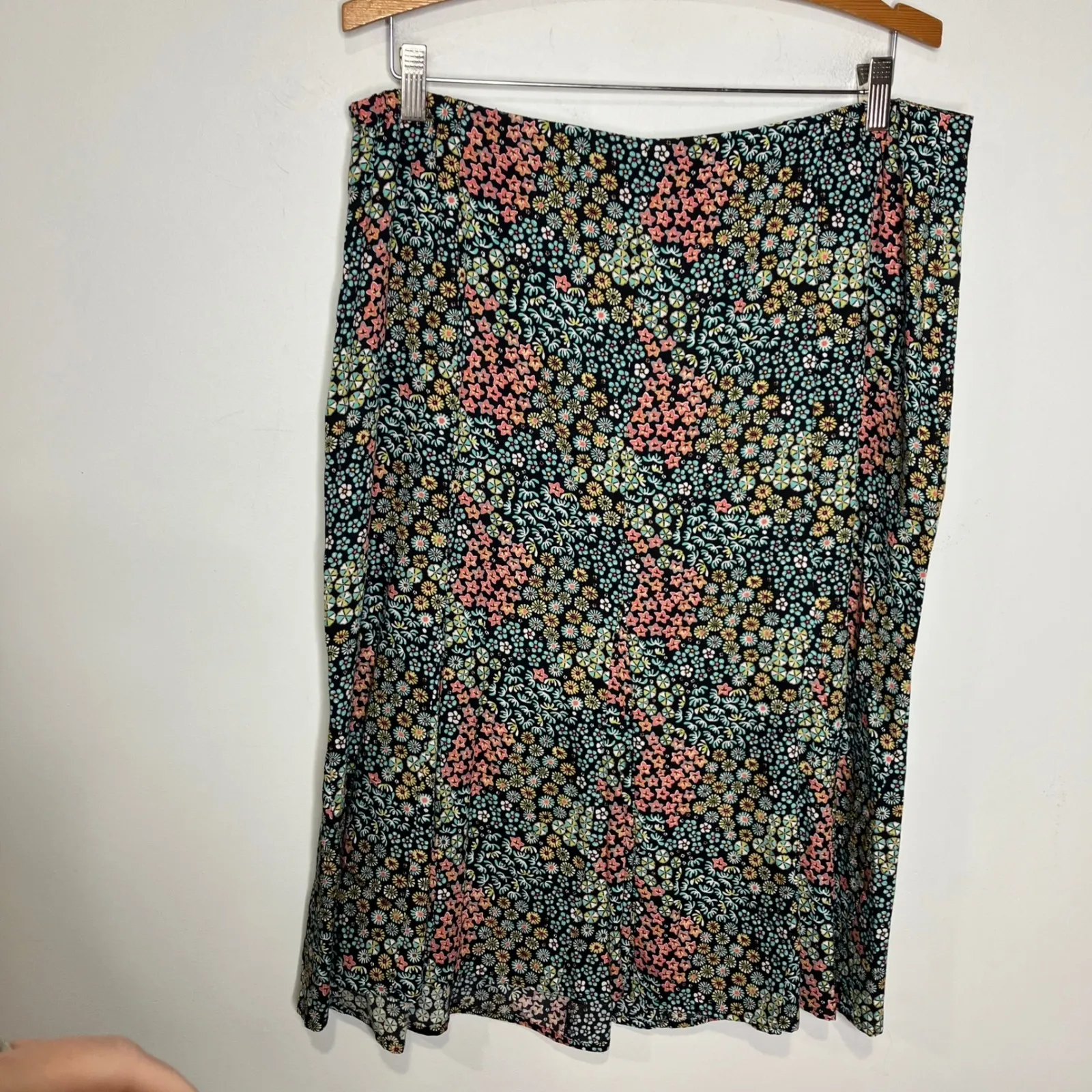 Y2K ditsy floral skirt multicolor Christopher & banks knee length womens size 16 - Image 5