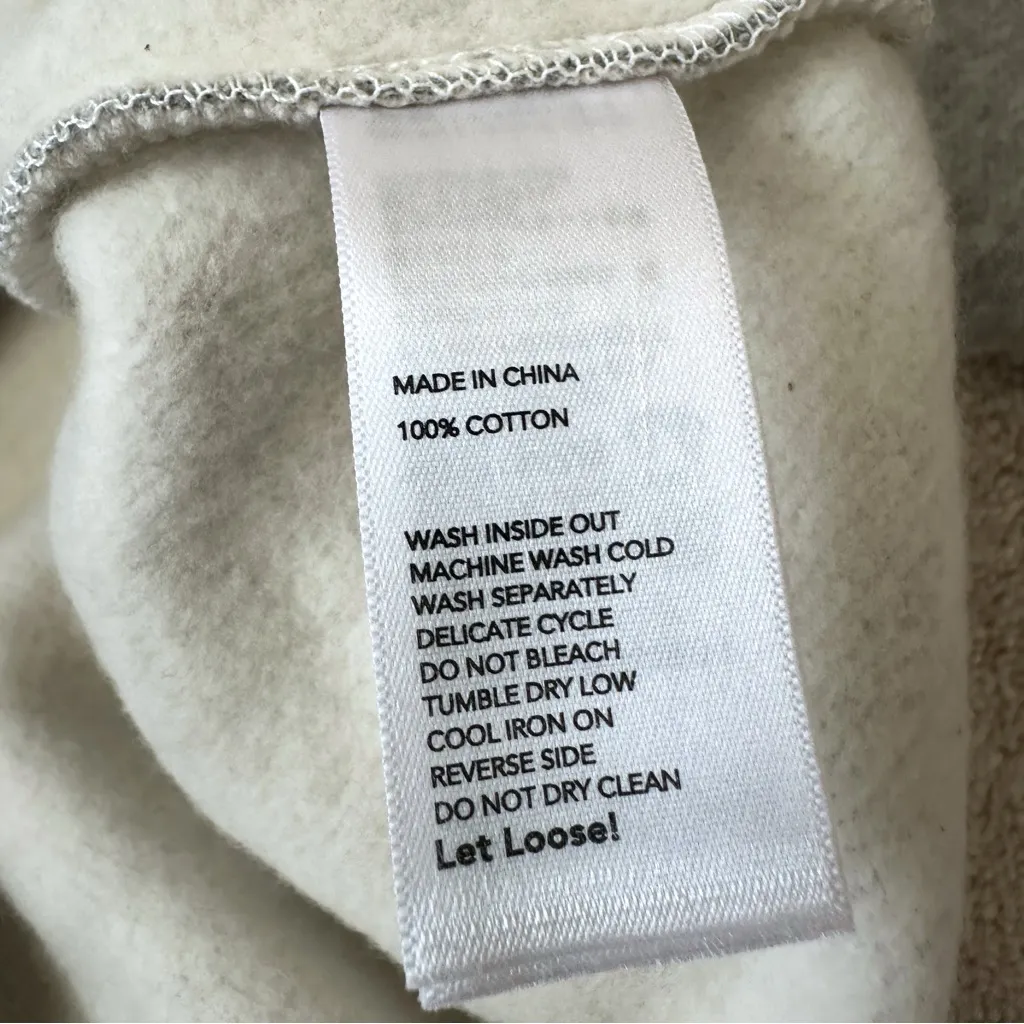 Kate Spade Saturday Grey French Terry Sweatshirt with Metallic Gold Polka Dots - Image 5