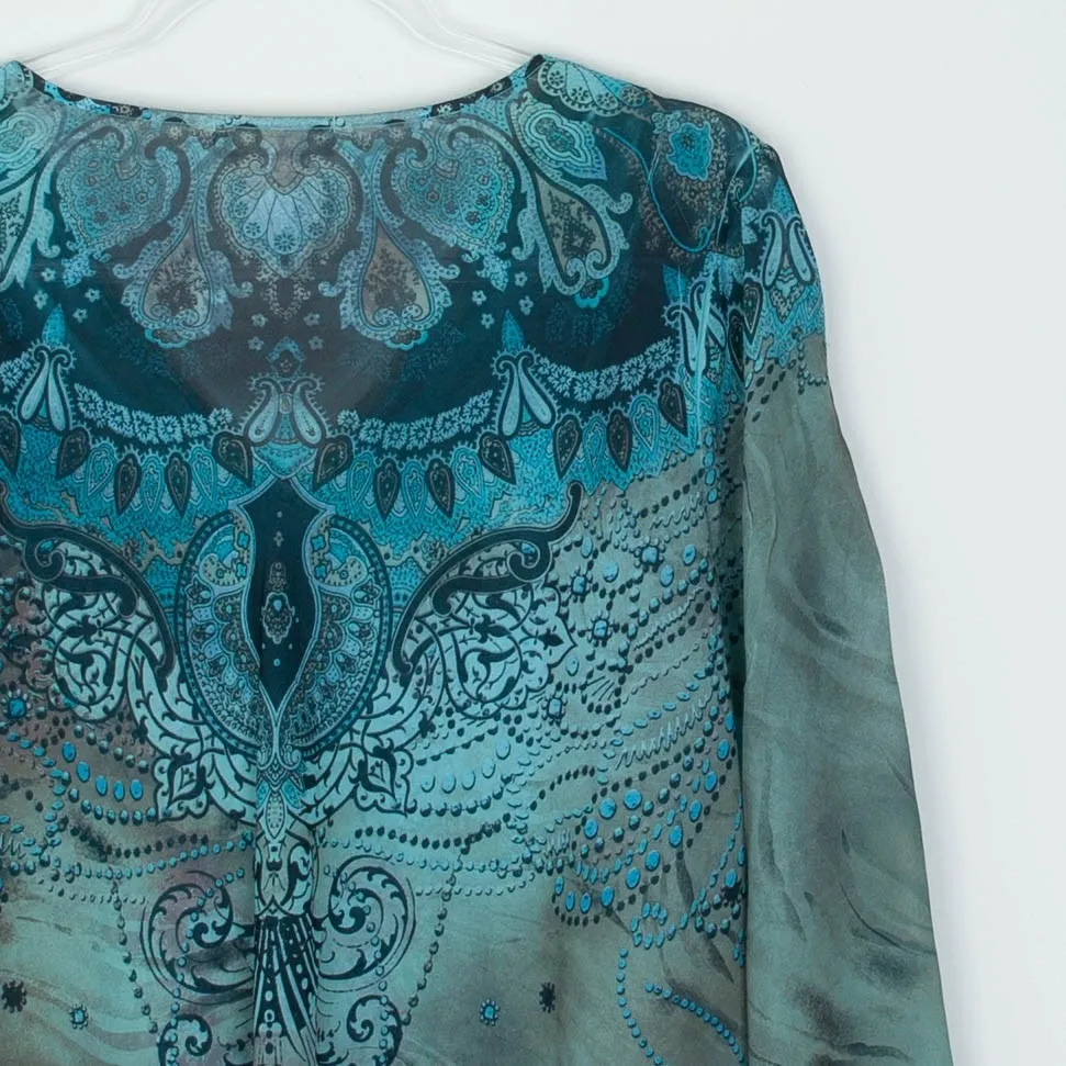 Dressbarn Womens Whimsigoth Forest Fairy Embellished Tunic Top Size 2X V Neck - Image 8