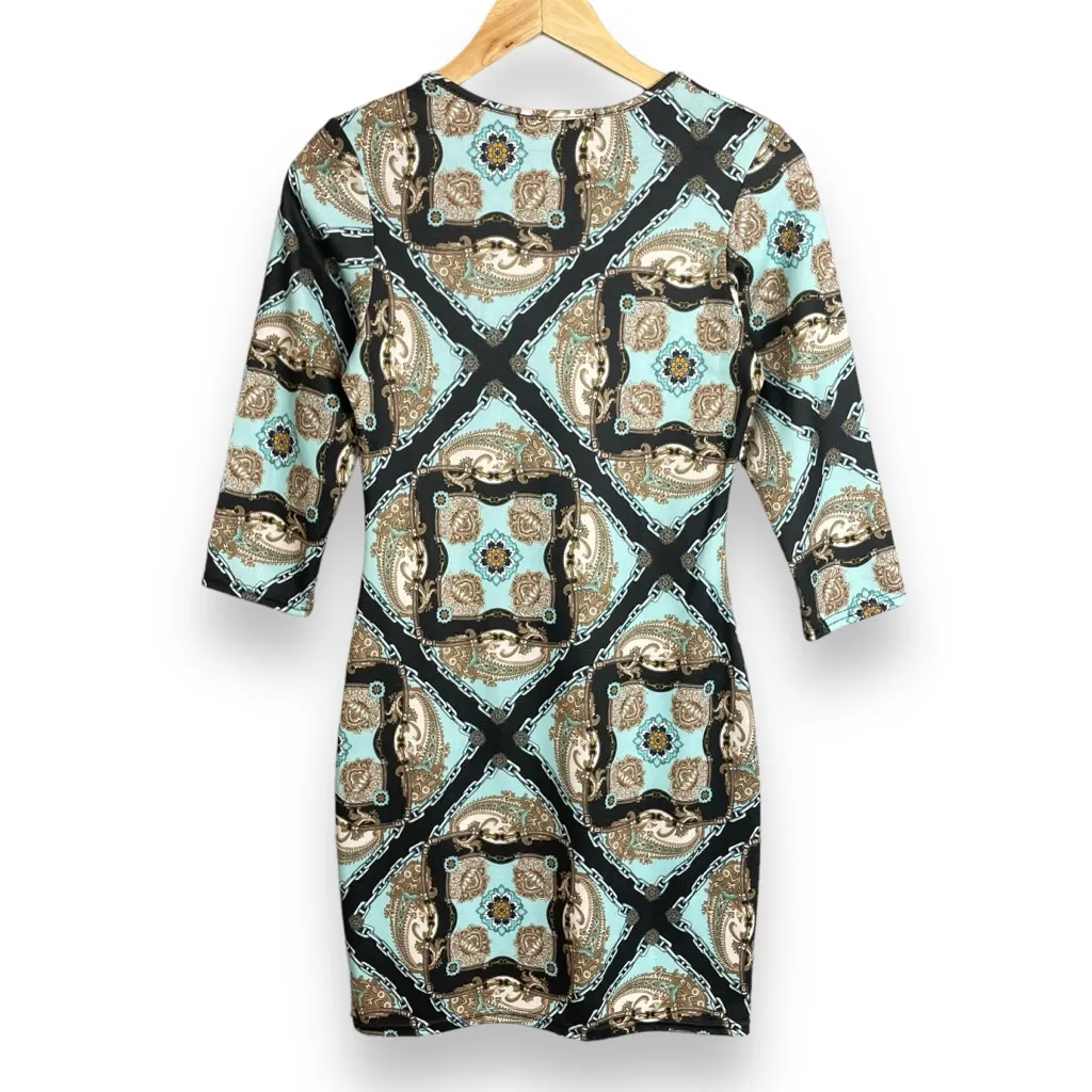 Blonde +‎ Blonde Sheath Dress Blue 3/4 Length Sleeves Mini Going Out Date Night - Image 2