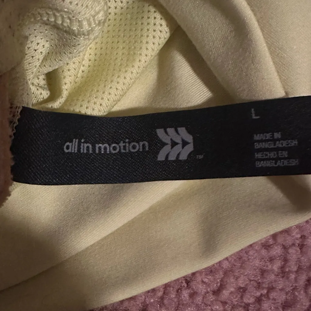 All in Motion Women's Yellow Green Sports Bra padding included Size Large - Image 5