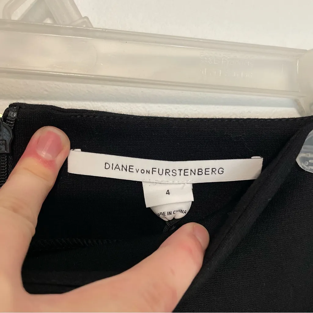 NEW NWT DIANE VON FURSTENBERG DVF Esme Black Jersey Knee Length Pencil Skirt 4 - Image 6