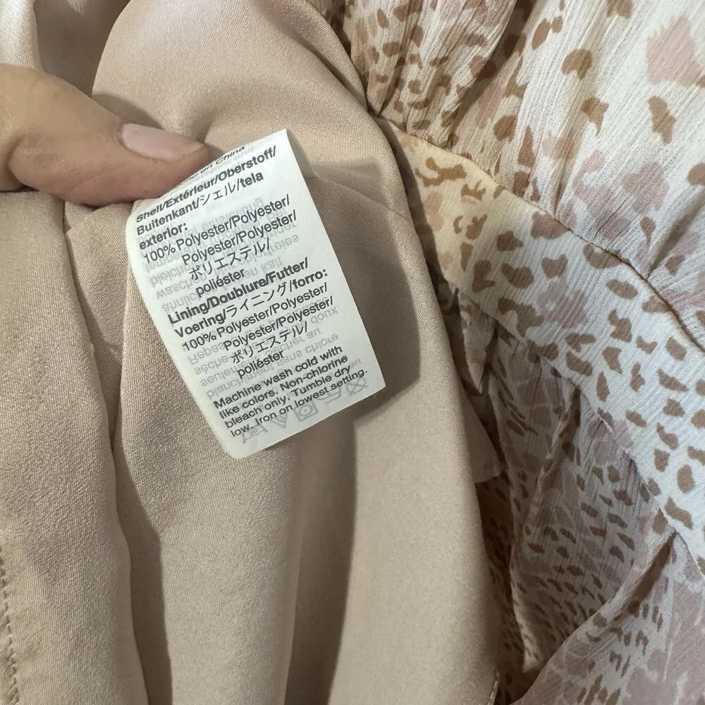 J. Crew Peach tiered Midi Dress sleeveless sz 14 ruffle peasant romantic - Image 6