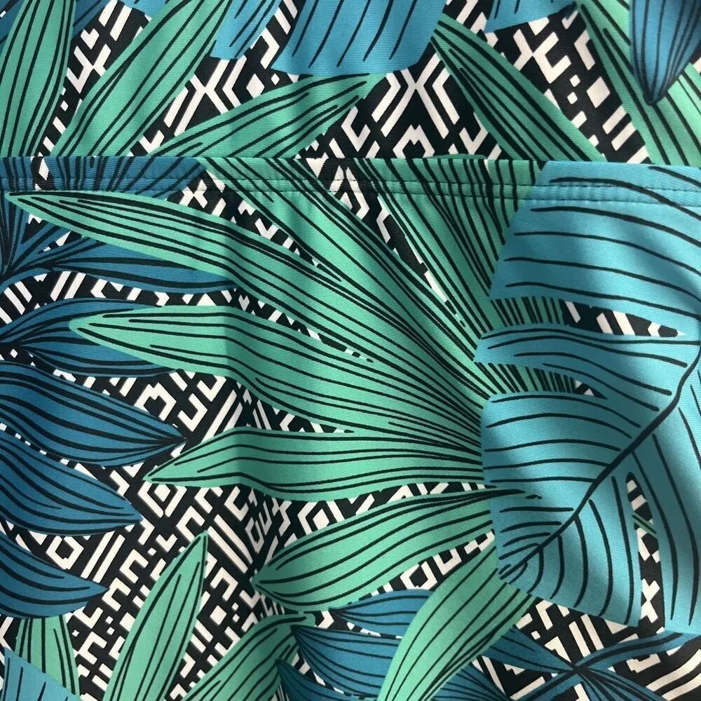 Jantzen One Piece Tropical V-Neck Padded Ruched Swimsuit Size 16 - Image 8