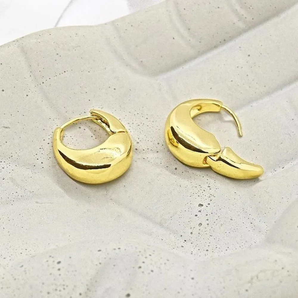 Mini Wide Gold Hoops - Image 3