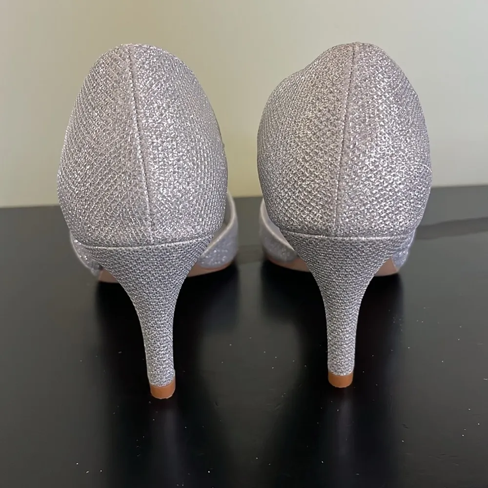 mysoft Women's Pointed Toe Low Stiletto Heel Dress Pumps Silver Size 8.5 - Image 5