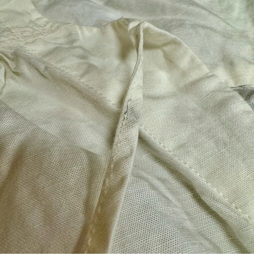 Cult Gaia Kittie Short Sleeve Tunic Top Linen Tencel Blend Off White Large L - Image 9