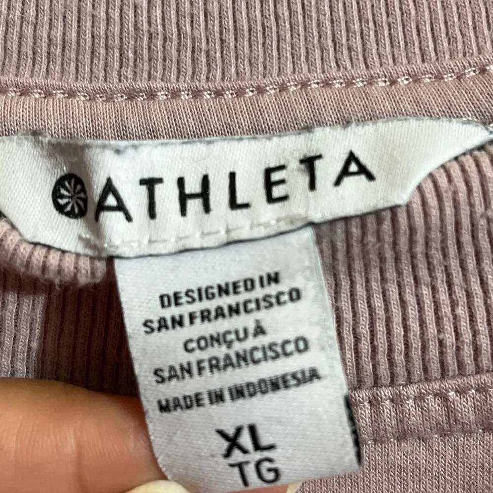 ATHLETA Retroterry Crewneck Sweatshirt in Smoked Mauve Pink Womens Size XL - Image 2