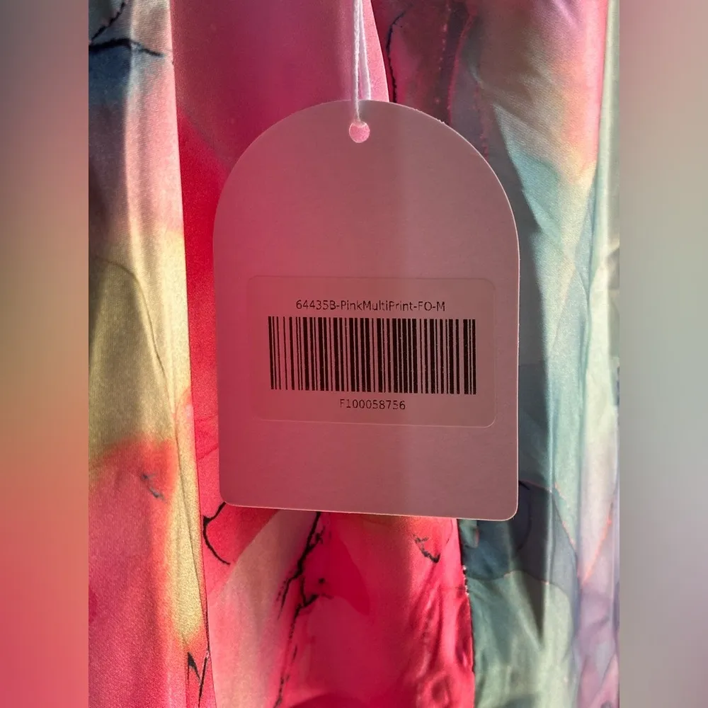 NEW Saints & Secrets Libby Scoop Back Maxi Dress Abstract Pink Women’s M Size M - Image 9