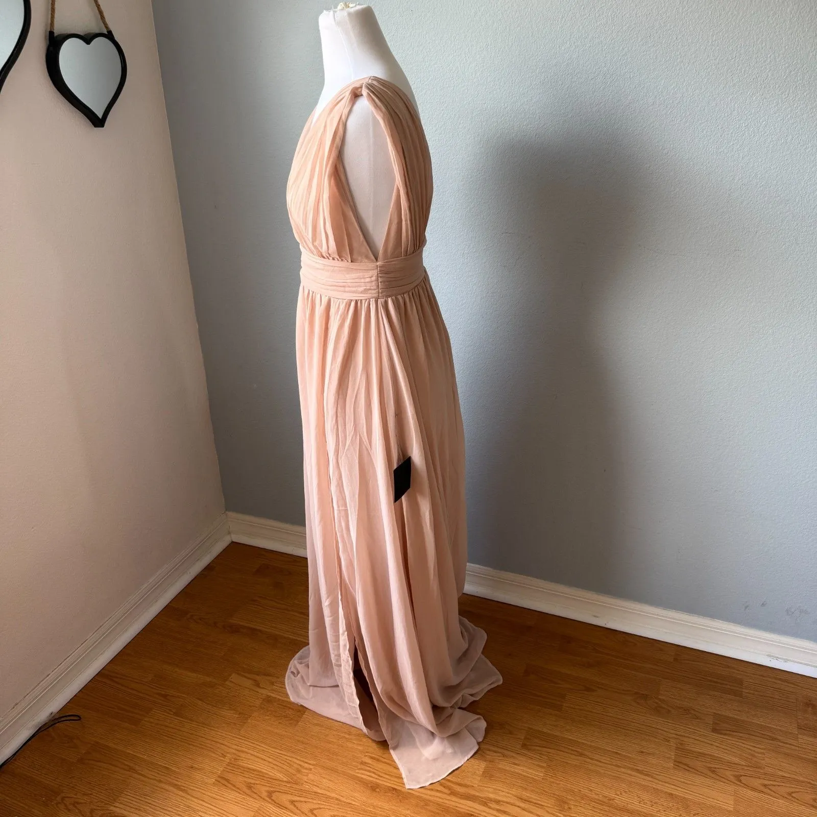 Lulus Heavenly Hues Cream Maxi Dress Size Small - Image 7