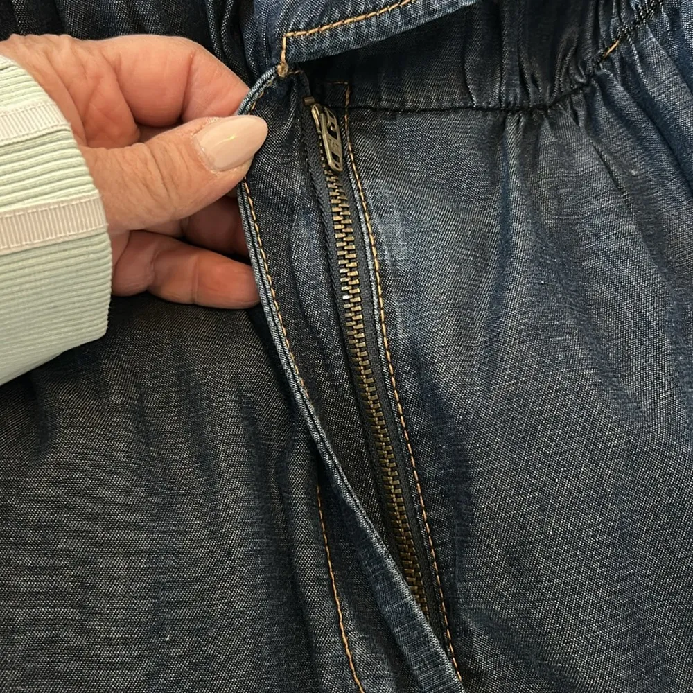 Pilcro & The Letterpress Belted Denim Surplice Romper - Image 7