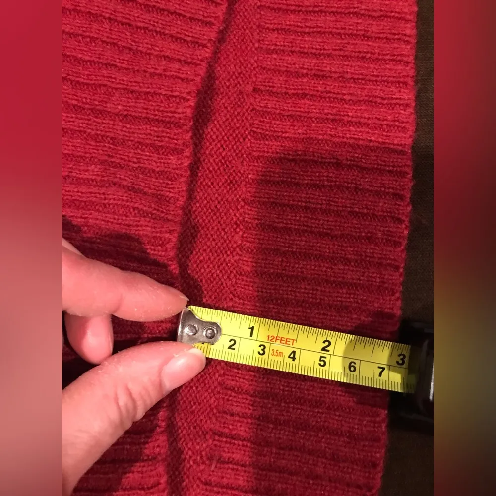 Willie Smith Christmas wool sweater folded sleeves Sz M - Image 9