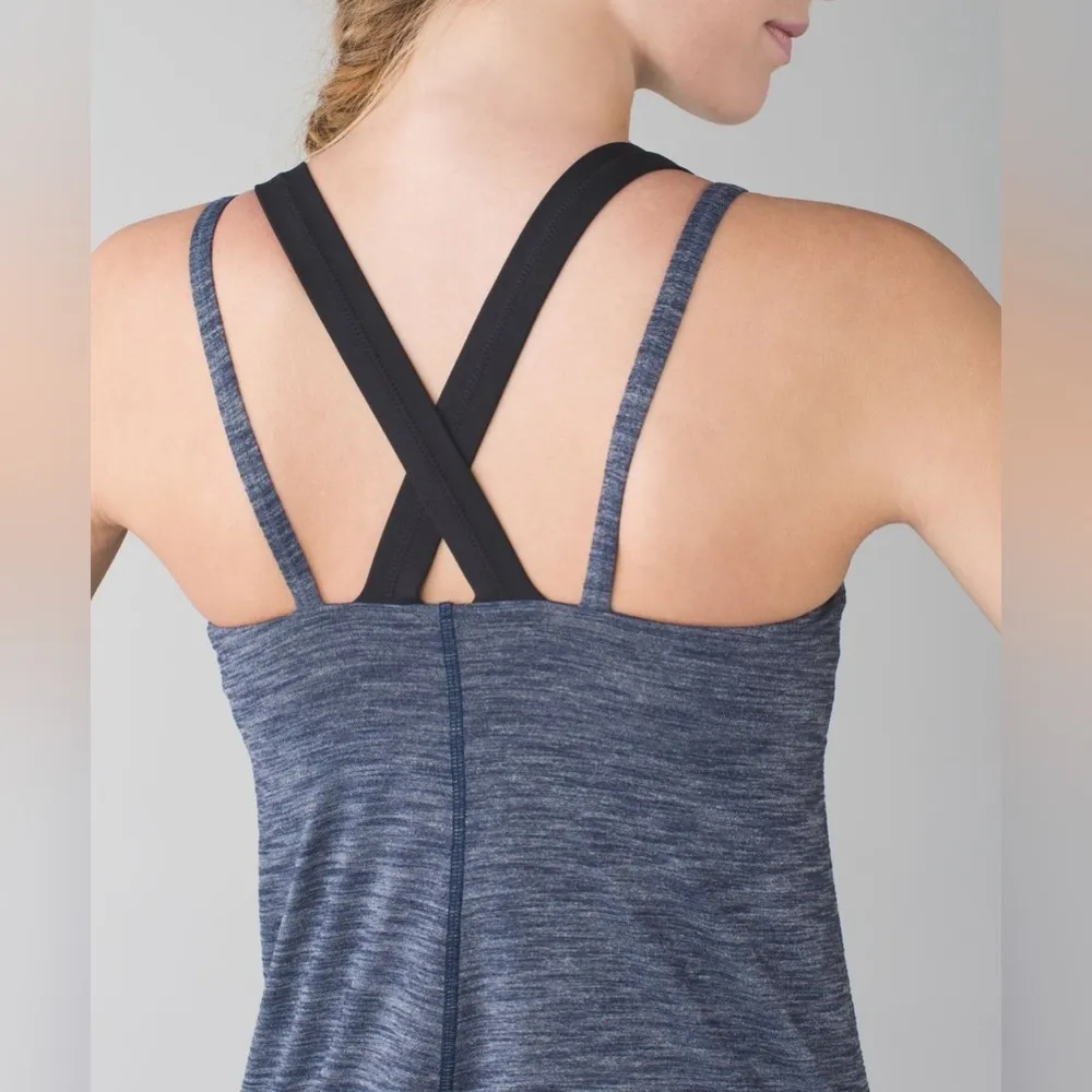 Lululemon Run For Gold Tank Heathered Deep Navy/Deep Navy (Size 6) - Image 4