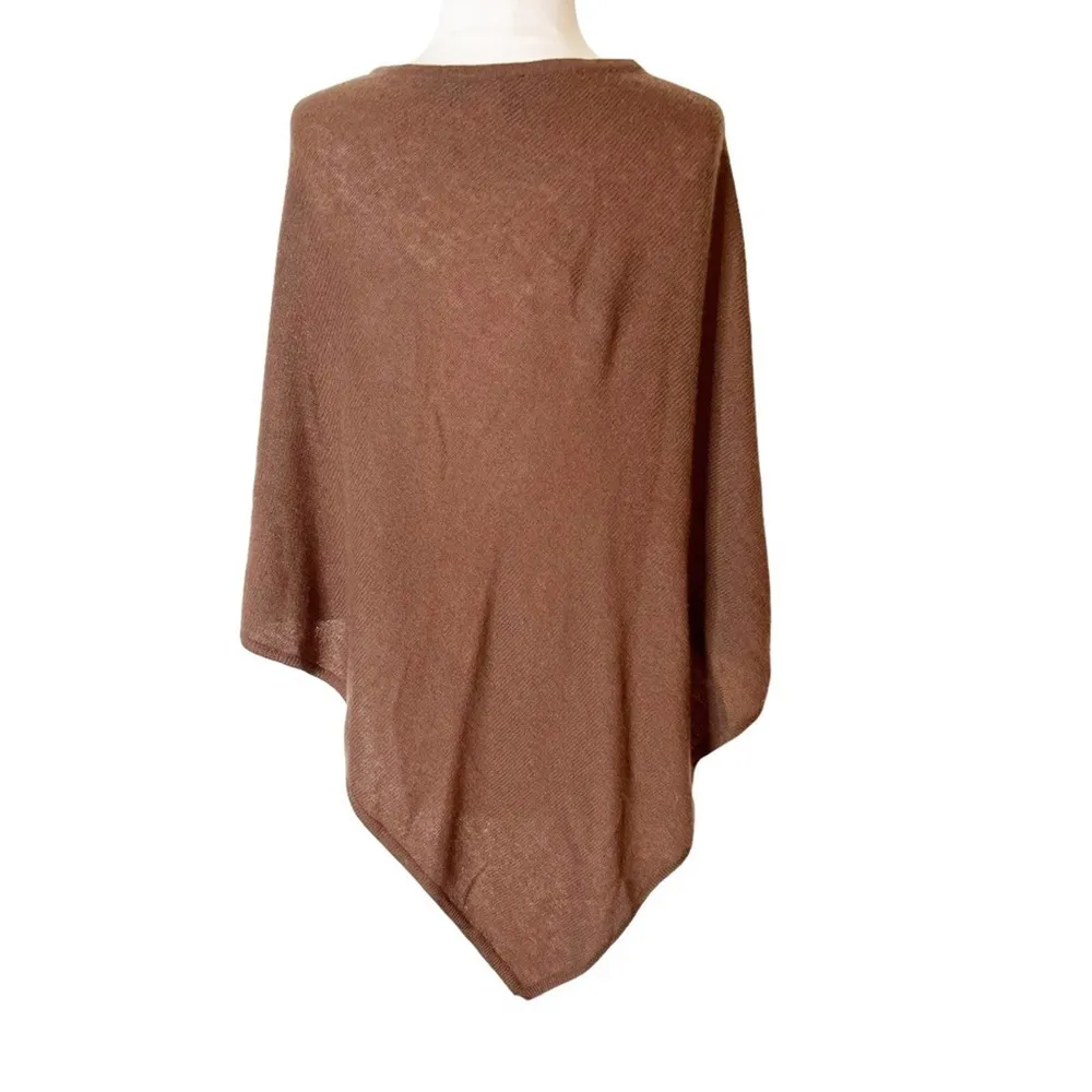 Beryll Cashmere Poncho Brown one size - Image 2