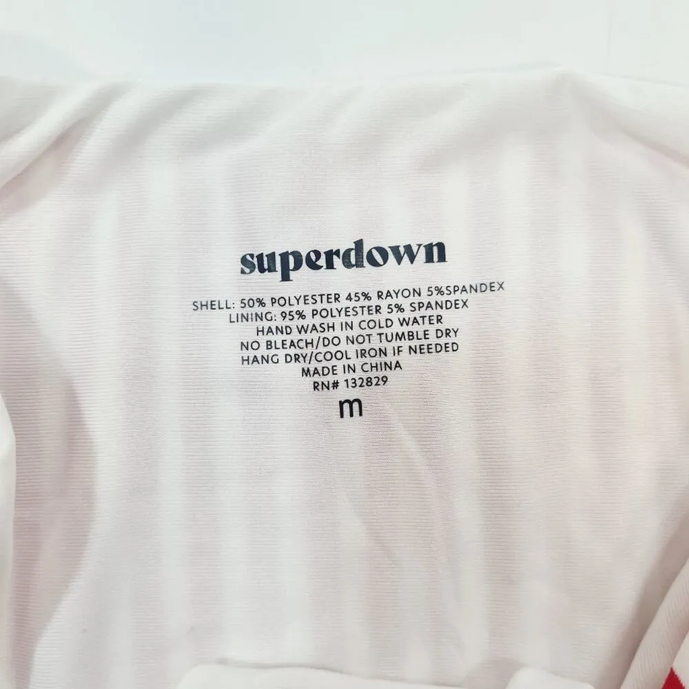 Superdown Clari Bikini Bottom in Red Stripe Medium - Image 5