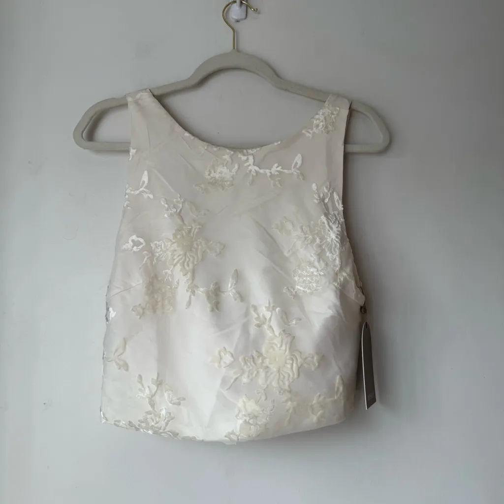 Meshki  White Mona Burnout Velvet Cowl Back Top M NWT - Image 7