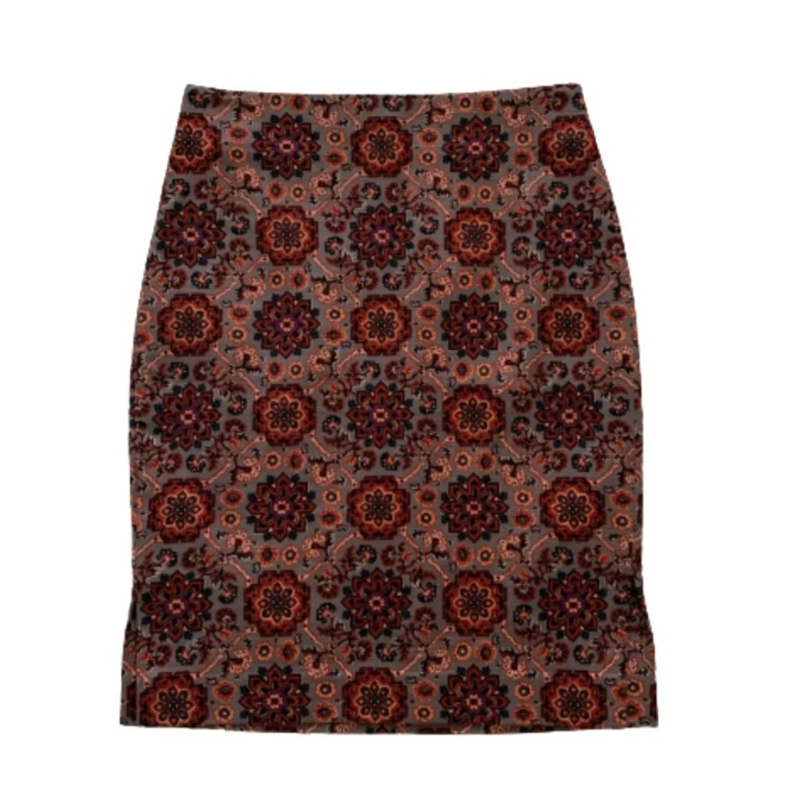 Loft Outlet Skirt Rust Black Floral Medallion Tailored Pencil Skirt Size 0P NEW - Image 9